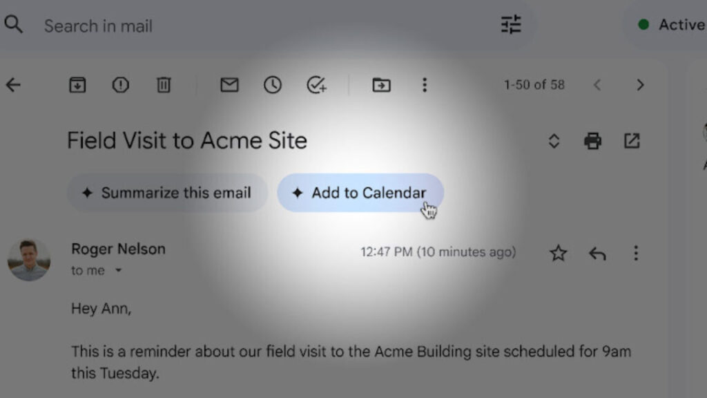 Gmail gains Gemini-powered “Add to calendar” button