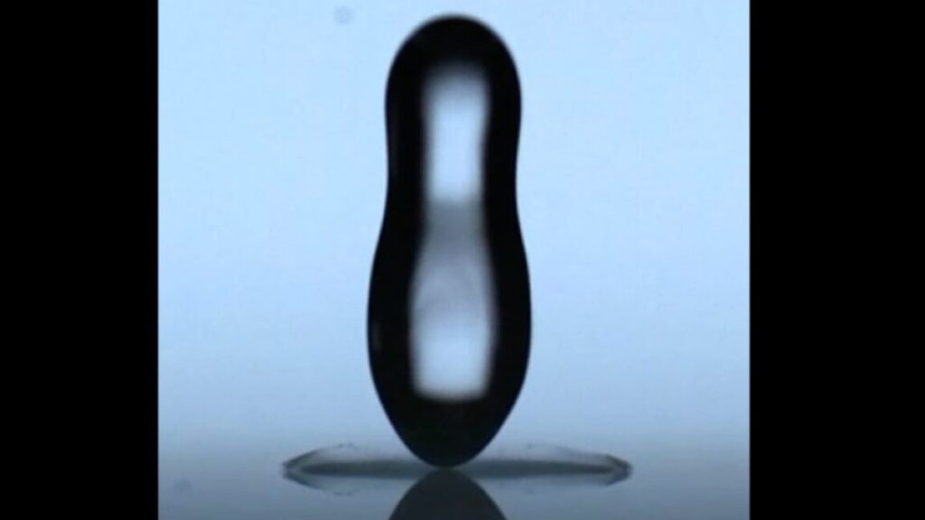 These hot oil droplets can bounce off any surface