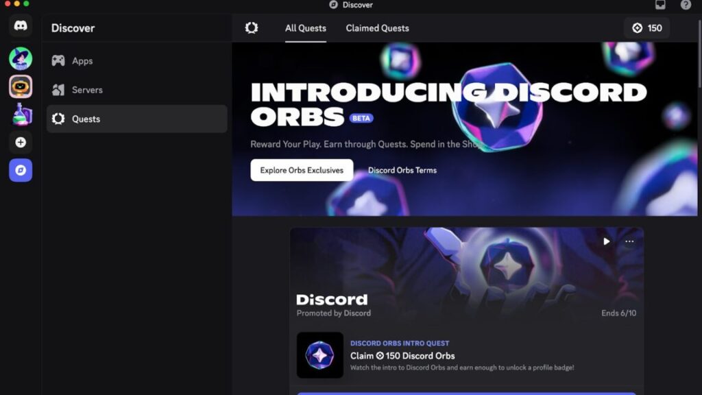 Discord lures users to click on ads by offering them new Orbs currency